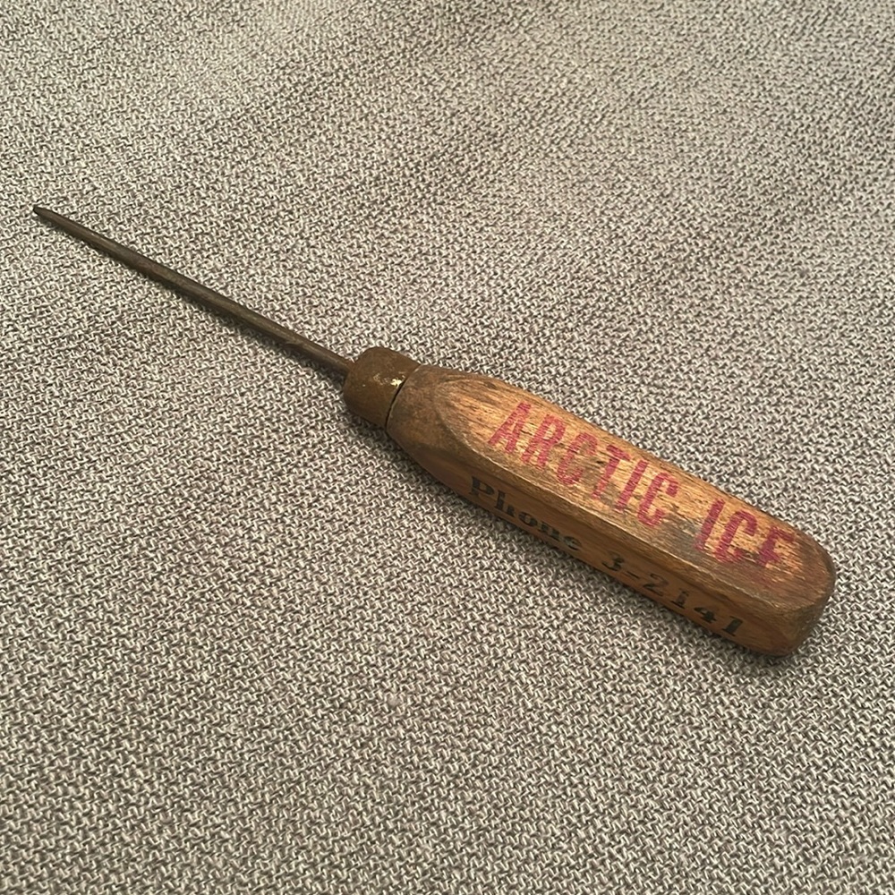Vintage Antique Arctic Ice Pick Wood Handle